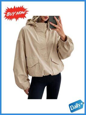 Lightweight Waterproof Hooded Half Zip Hiking Jacket